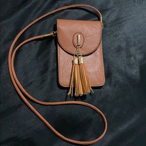 Brown crossbody bag/ phone holder